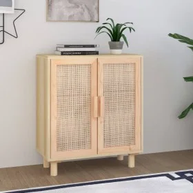 Aparador marrón madera pino maciza y ratán natural 60x30x70 cm de vidaXL, Aparadores - Ref: Foro24-345632, Precio: 109,55 €, ...
