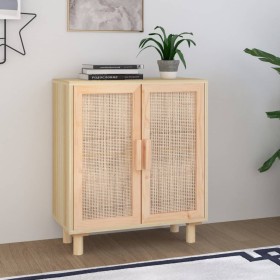Aparador marrón madera pino maciza y ratán natural 60x30x70 cm de vidaXL, Aparadores - Ref: Foro24-345632, Precio: 105,50 €, ...