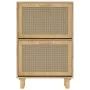 Zapatero madera contrachapada marrón ratán natural 52x25x80 cm de vidaXL, Zapateros y organizadores de calzado - Ref: Foro24-...