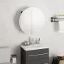 Armario de baño con espejo redondo y LED negro 40x40x17,5 cm de vidaXL, Tocadores de baño - Ref: Foro24-345580, Precio: 108,3...