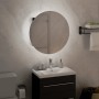 Armario de baño con espejo redondo y LED negro 40x40x17,5 cm de vidaXL, Tocadores de baño - Ref: Foro24-345580, Precio: 109,7...