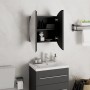 Armario de baño con espejo redondo y LED negro 40x40x17,5 cm de vidaXL, Tocadores de baño - Ref: Foro24-345580, Precio: 109,7...