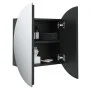 Armario de baño con espejo redondo y LED negro 40x40x17,5 cm de vidaXL, Tocadores de baño - Ref: Foro24-345580, Precio: 108,3...