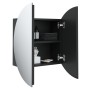 Armario de baño con espejo redondo y LED negro 40x40x17,5 cm de vidaXL, Tocadores de baño - Ref: Foro24-345580, Precio: 109,7...