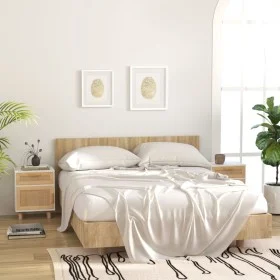 Bedside tables 2 pcs solid wood white pine natural rattan by vidaXL, Nightstands - Ref: Foro24-345607, Price: 122,72 €, Disco...