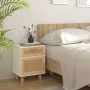 Mesitas de noche 2 uds madera maciza pino blanco ratán natural de vidaXL, Mesitas de noche - Ref: Foro24-345607, Precio: 122,...