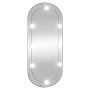 Espejo de pared ovalado con luces LED vidrio 35x80 cm de vidaXL, Espejos - Ref: Foro24-3189162, Precio: 44,26 €, Descuento: %