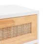 Mesitas de noche 2 uds madera maciza pino blanco ratán natural de vidaXL, Mesitas de noche - Ref: Foro24-345607, Precio: 136,...