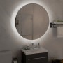 Armario de baño con espejo redondo y LED roble 54x54x17,5 cm de vidaXL, Tocadores de baño - Ref: Foro24-345590, Precio: 198,4...