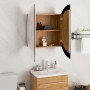 Armario de baño con espejo redondo y LED roble 54x54x17,5 cm de vidaXL, Tocadores de baño - Ref: Foro24-345590, Precio: 198,4...