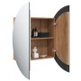 Armario de baño con espejo redondo y LED roble 54x54x17,5 cm de vidaXL, Tocadores de baño - Ref: Foro24-345590, Precio: 198,4...