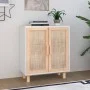 White sideboard solid pine wood and natural rattan 60x30x70 cm by vidaXL, Sideboards - Ref: Foro24-345630, Price: 111,21 €, D...