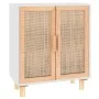 White sideboard solid pine wood and natural rattan 60x30x70 cm by vidaXL, Sideboards - Ref: Foro24-345630, Price: 111,21 €, D...