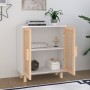 Aparador blanco madera pino maciza y ratán natural 60x30x70 cm de vidaXL, Aparadores - Ref: Foro24-345630, Precio: 117,41 €, ...