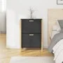Mueble zapatero madera contrachapada negro 57,5x33x80 cm de vidaXL, Zapateros y organizadores de calzado - Ref: Foro24-345685...
