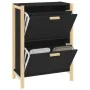 Mueble zapatero madera contrachapada negro 57,5x33x80 cm de vidaXL, Zapateros y organizadores de calzado - Ref: Foro24-345685...