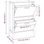 Mueble zapatero madera contrachapada negro 57,5x33x80 cm de vidaXL, Zapateros y organizadores de calzado - Ref: Foro24-345685...
