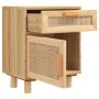 Mesita de noche madera maciza pino marrón y ratán natural de vidaXL, Mesitas de noche - Ref: Foro24-345610, Precio: 75,26 €, ...