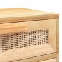 Mesita de noche madera maciza pino marrón y ratán natural de vidaXL, Mesitas de noche - Ref: Foro24-345610, Precio: 81,29 €, ...
