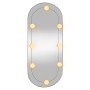 Espejo de pared ovalado con luces LED vidrio 35x80 cm de vidaXL, Espejos - Ref: Foro24-3189162, Precio: 44,26 €, Descuento: %