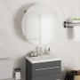 Armario de baño con espejo redondo y LED gris 47x47x17,5 cm de vidaXL, Tocadores de baño - Ref: Foro24-345585, Precio: 116,50...