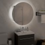 Armario de baño con espejo redondo y LED gris 47x47x17,5 cm de vidaXL, Tocadores de baño - Ref: Foro24-345585, Precio: 116,50...