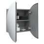Armario de baño con espejo redondo y LED gris 47x47x17,5 cm de vidaXL, Tocadores de baño - Ref: Foro24-345585, Precio: 116,50...
