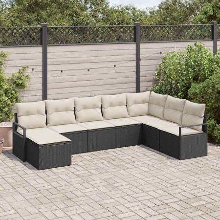 Conjunto de sofá de jardín 8 pcs Negro Poliratán en Sofás de exterior | Comprar online en Foru.es