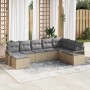Conjunto de sofá de jardín 8 pcs Beige Poliratán en Sofás de exterior | Comprar online en Foru.es