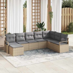 Conjunto de sofá de jardín 8 pcs Beige Poliratán en Sofás de exterior | Comprar online en Foru.es