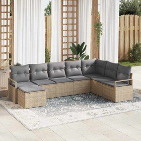 Conjunto de sofá de jardín 8 pcs Beige Poliratán en Sofás de exterior | Comprar online en Foru.es