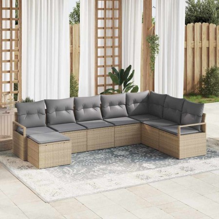 Conjunto de sofá de jardín 8 pcs Beige Poliratán en Sofás de exterior | Comprar online en Foru.es
