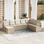 Conjunto de sofá de jardín 8 pcs Beige Poliratán en Sofás de exterior | Comprar online en Foru.es