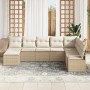 Conjunto de sofá de jardín 8 pcs Beige Poliratán en Sofás de exterior | Comprar online en Foru.es