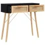 Mesa consola madera pino maciza ratán natural negro 80x30x75 cm de vidaXL, Mesas auxiliares - Ref: Foro24-345625, Precio: 104...