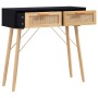 Mesa consola madera pino maciza ratán natural negro 80x30x75 cm de vidaXL, Mesas auxiliares - Ref: Foro24-345625, Precio: 110...