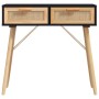 Mesa consola madera pino maciza ratán natural negro 80x30x75 cm de vidaXL, Mesas auxiliares - Ref: Foro24-345625, Precio: 110...
