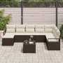 Conjunto de sofá de jardín 9 pcs Marrón Poliratán en Sofás de exterior | Comprar online en Foru.es