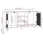 Aparador negro madera pino maciza y ratán natural 105x30x60 cm de vidaXL, Aparadores - Ref: Foro24-345640, Precio: 112,87 €, ...