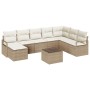 Conjunto de sofá de jardín 9 pcs Beige Poliratán en Sofás de exterior | Comprar online en Foru.es