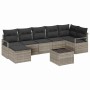 Conjunto de sofá de jardín 9 pcs Gris claro Poliratán en Sofás de exterior | Comprar online en Foru.es