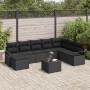 Conjunto de sofá de jardín 9 pcs Negro Poliratán en Sofás de exterior | Comprar online en Foru.es