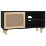 Mueble para TV madera maciza pino y ratán natural 80x30x40 cm de vidaXL, Muebles TV - Ref: Foro24-345613, Precio: 73,86 €, De...