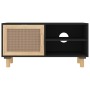 Mueble para TV madera maciza pino y ratán natural 80x30x40 cm de vidaXL, Muebles TV - Ref: Foro24-345613, Precio: 73,86 €, De...