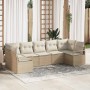 Conjunto de sofá de jardín 7 pcs Beige Poliratán en Sofás de exterior | Comprar online en Foru.es