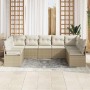 Conjunto de sofá de jardín 7 pcs Beige Poliratán en Sofás de exterior | Comprar online en Foru.es