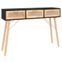 Mesa consola madera pino maciza ratán natural negro 105x30x75cm de vidaXL, Mesas auxiliares - Ref: Foro24-345628, Precio: 152...