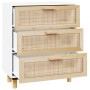 Aparador blanco madera pino maciza y ratán natural 60x30x70 cm de vidaXL, Aparadores - Ref: Foro24-345633, Precio: 145,36 €, ...
