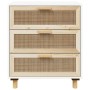 Aparador blanco madera pino maciza y ratán natural 60x30x70 cm de vidaXL, Aparadores - Ref: Foro24-345633, Precio: 145,36 €, ...