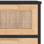 Aparador negro madera pino maciza y ratán natural 40x30x90 cm de vidaXL, Aparadores - Ref: Foro24-345643, Precio: 132,25 €, D...